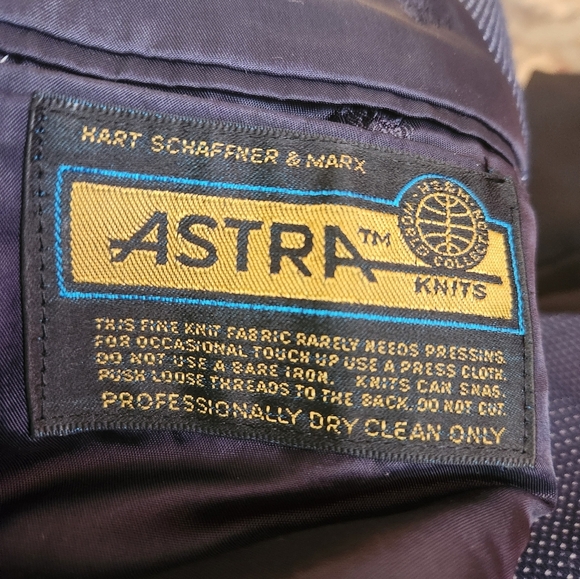 HART SCHAFFNER & MARKS WALLACHS Navy Knit Sports Coat, Blazer SIZE 40 VINTAGE - Picture 3 of 14